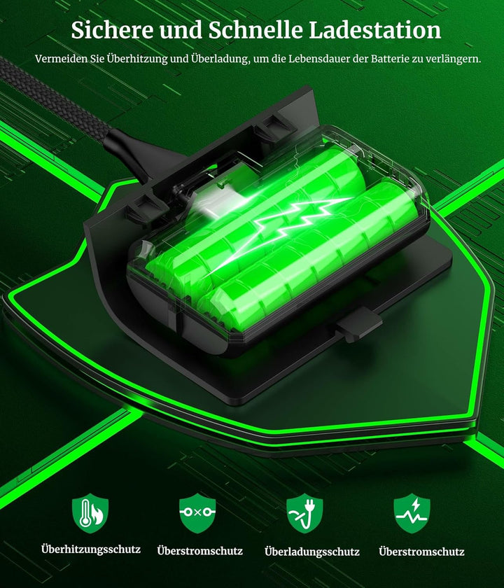 Akku für Xbox Controller, 2 x 3600mWh Akku für Xbox One/Xbox Series X/S Controller, Wiederaufladbare