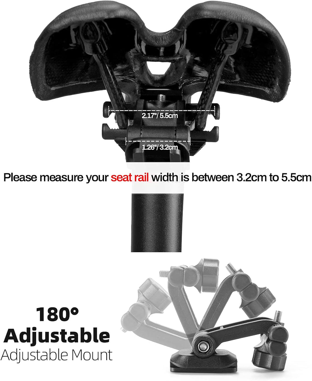 ROCKBROS Fahrrad Satteltasche 1,5L Kratzfest Fahrradtasche mit Flaschenhalter Fahrradsitz Tasche für