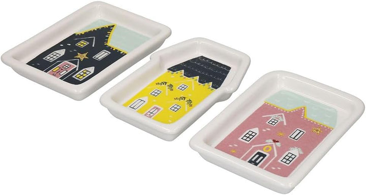 Kitchen Craft KCXMNUTDIP3PC KitchenCraft The Nussknacker-Kollektion Keramik-Teller-Set, 3-teilig, in