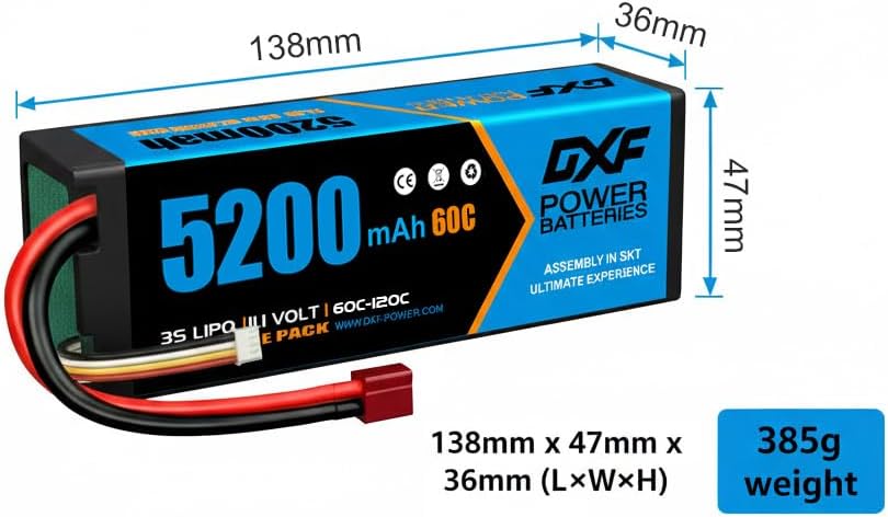 DXF 3S Lithium-Batterie, 5200mAh, 11.1V, 60C, RC-Batterie, mit Deans-Anschluss für ferngesteuertes A