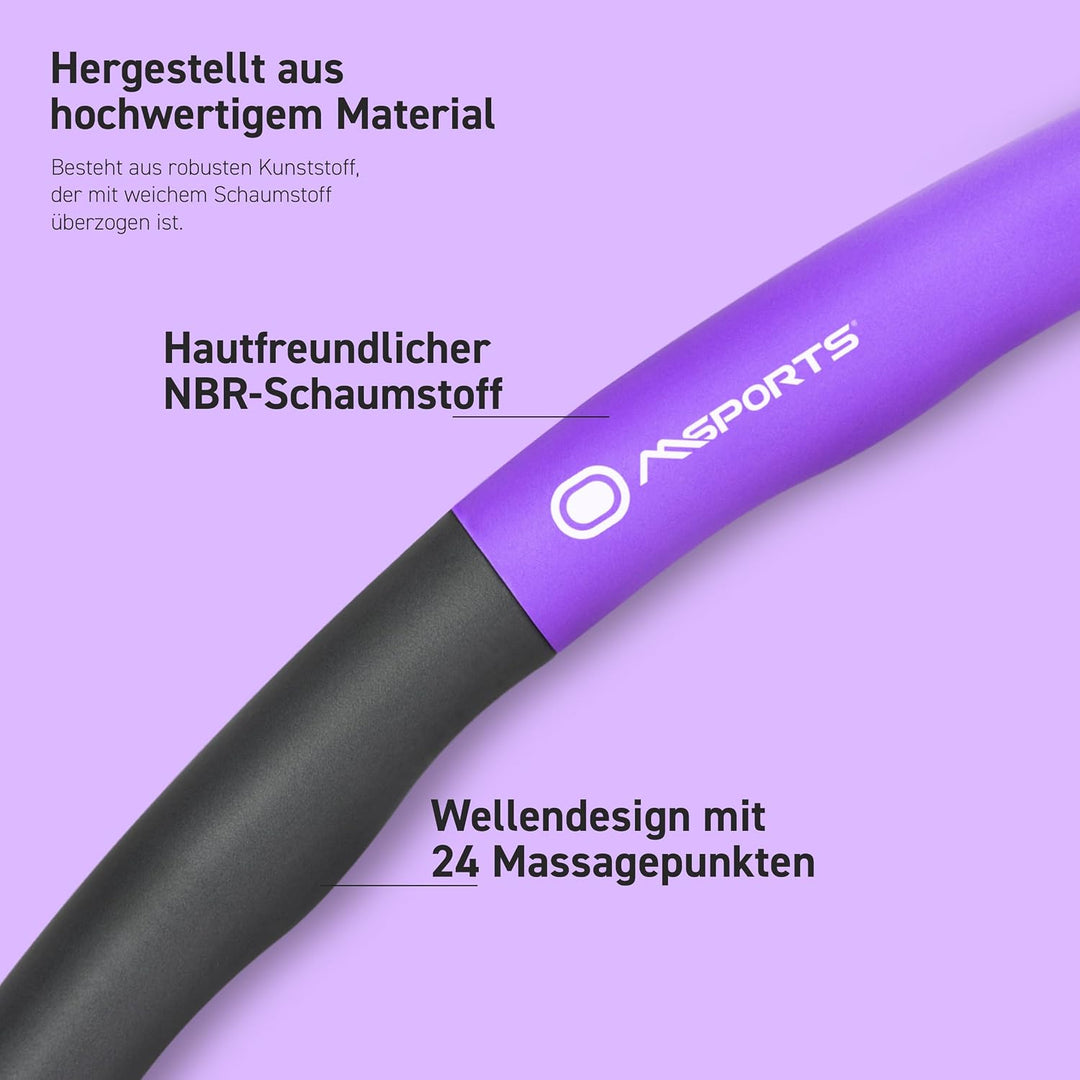 MSPORTS Hula Hoop Reifen Premium mit Schaumstoff und grössenverstellbar, Fitness Hula Hoop zur Gewic