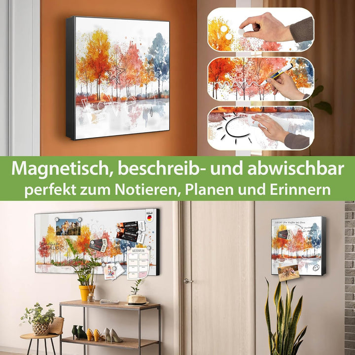 banjado Grosser Schlüsselkasten Metall - Schlüsselbox 30x30cm mit 32 Haken - Schlüsselkasten modern