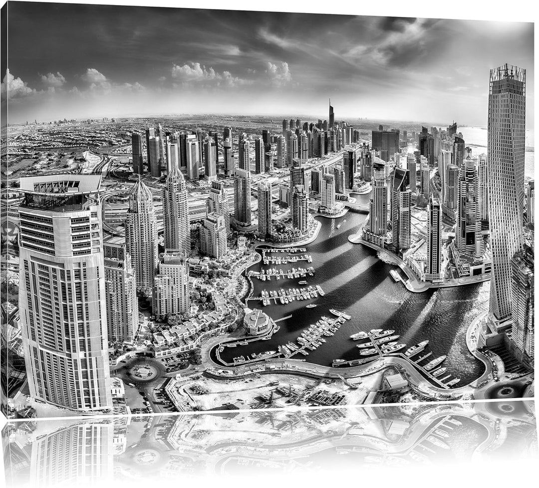 Pixxprint Monocrome, Dubai Hotel Burj al Arab, Format: 100x70 auf Leinwand, 100x70