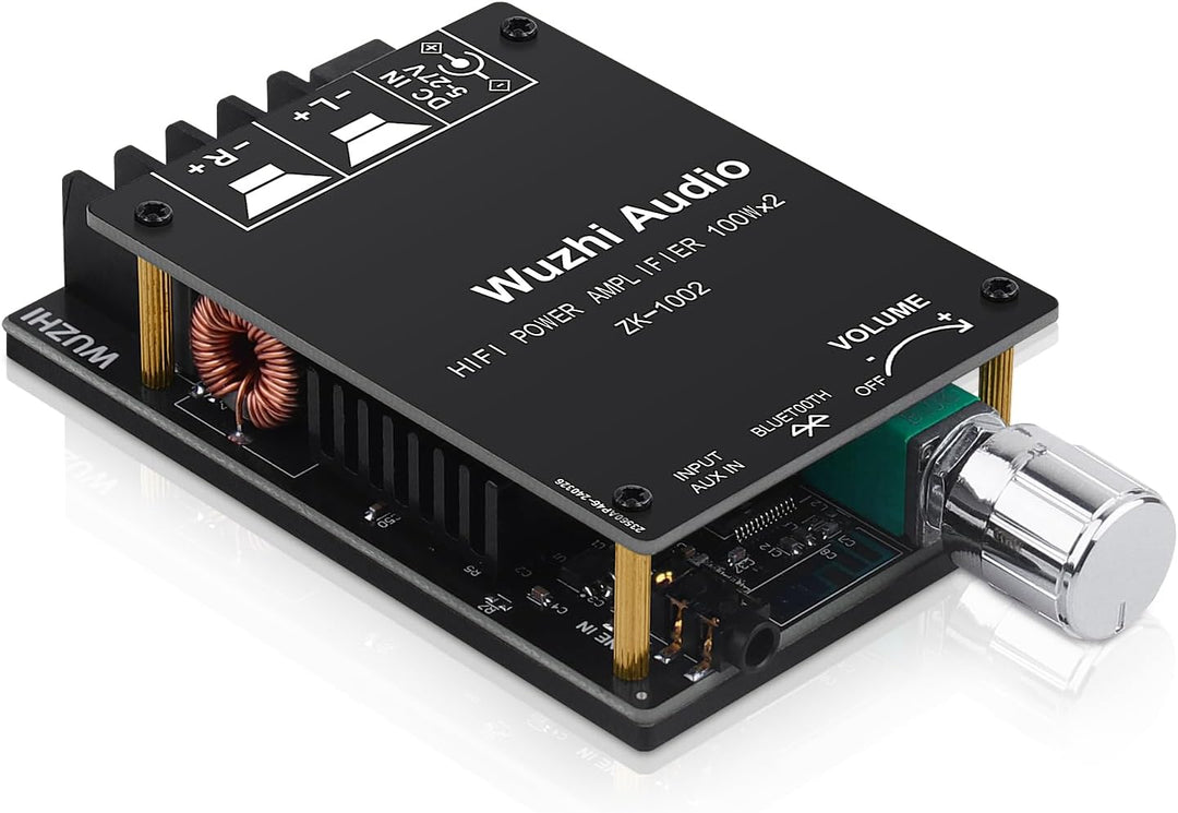 HiFi-Verstärker mit Bluetooth 5.0-Audioverstärkungskarte, ZK-1002 2.0-Kanal 100W x 2 Mini-Stereo-Lei