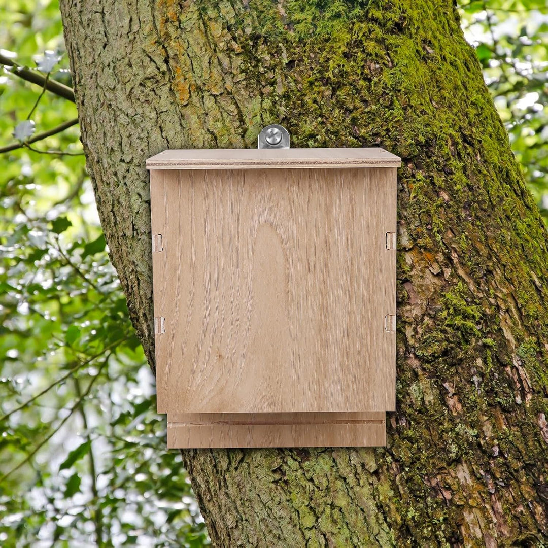 Outdoors Fledermauskasten, 24 x 8.3 x 9.9 cm Wetterfest, Grosser Unterschlupf für Fledermäuse, Holz