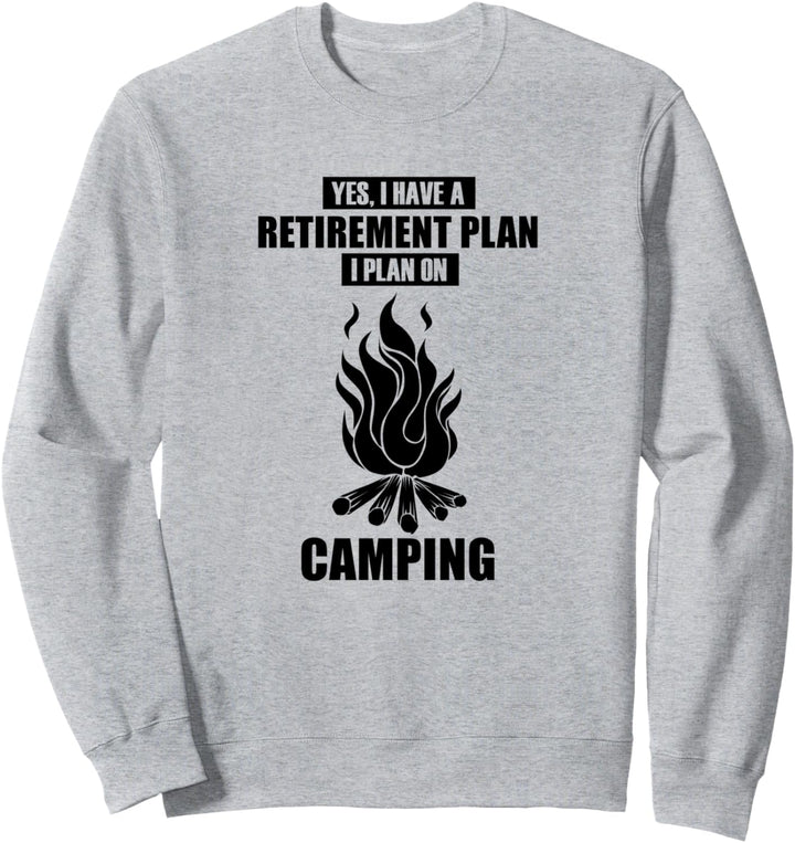 Lustiger Camper im Ruhestand Natur Camping Feuer Sweatshirt