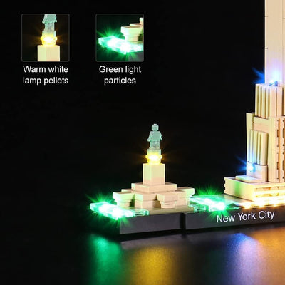 BrickBling LED-Beleuchtung für Lego 21028 Architecture New York City Sammelbausatz (kein Lego-Modell