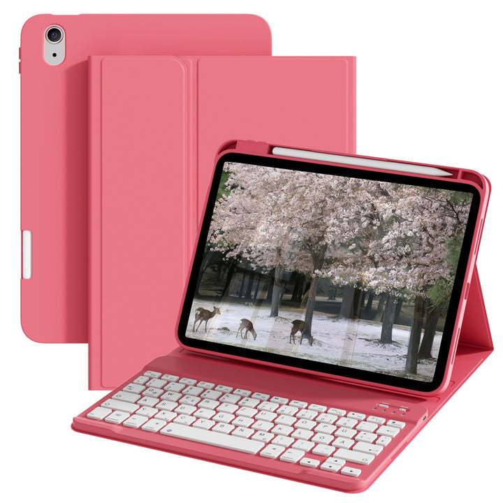 Hülle mit Tastatur für iPad A16 11 Generation2025/10 Generation 2022, (11/10.9 Zoll), 7-farbige Magn