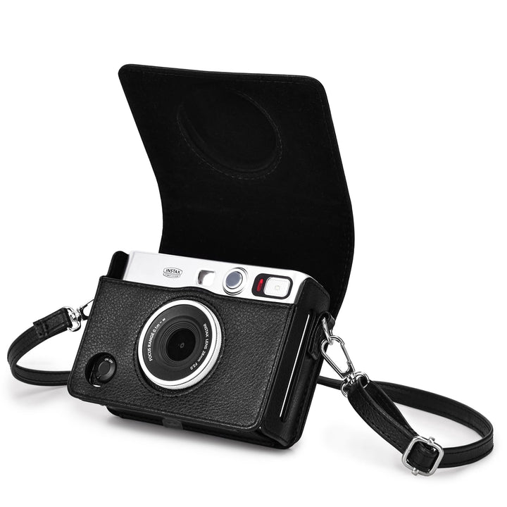 Rieibi Mini EVO Kameratasche, Vintage PU Leder Hülle Schutzhülle für Fujifilm Instax Mini EVO Sofort