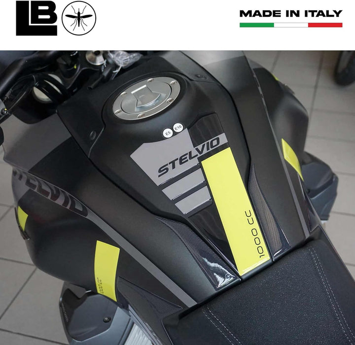 LABELBIKE 3D Aufkleber Motorrad Tankpad kompatibel mit Motorrädern | Stelvio 2024, Harzschutz, Kratz