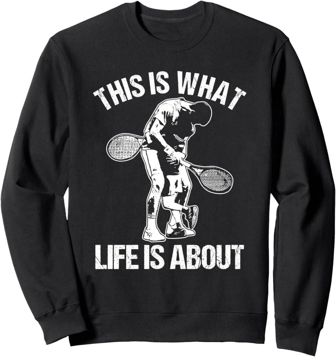 Was Im Leben Zählt Vater Und Sohn Kind Tennis Spieler Sweatshirt