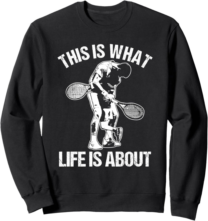 Was Im Leben Zählt Vater Und Sohn Kind Tennis Spieler Sweatshirt