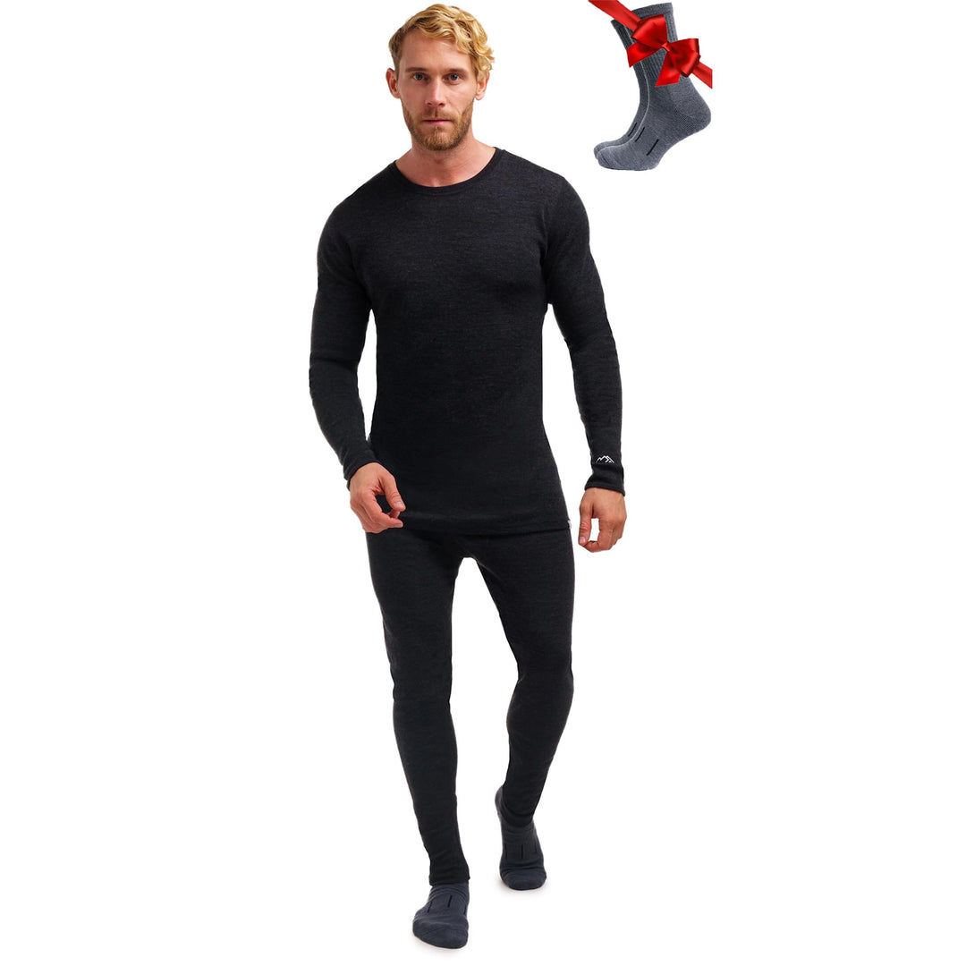 Merino.tech 100% Merino Unterwäsche Herren Set - Leicht, Mittelgewicht, Thermounterwäsche Merinowoll