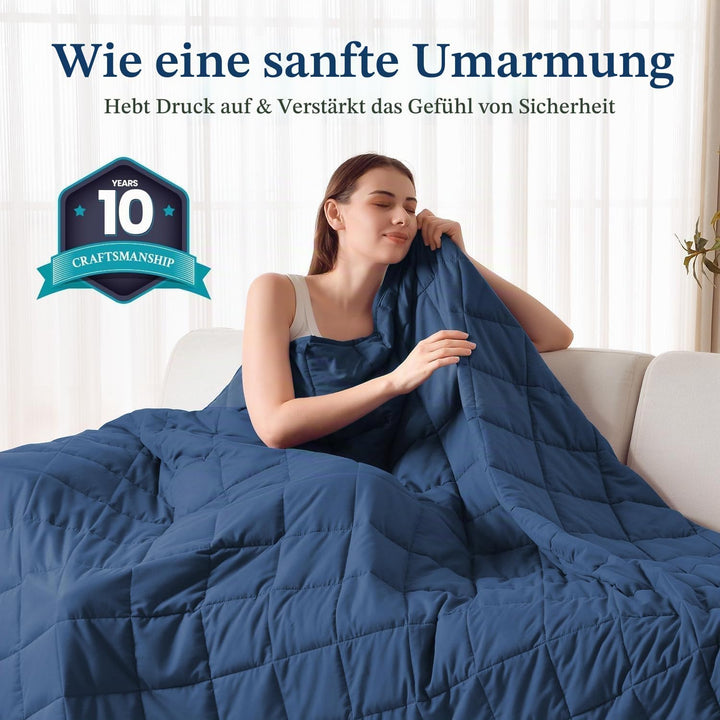 Sivio Gewichtsdecke 7kg, Atmungsaktive Beschwerungsdecke, weiches Material mit Glasperlen für alle J