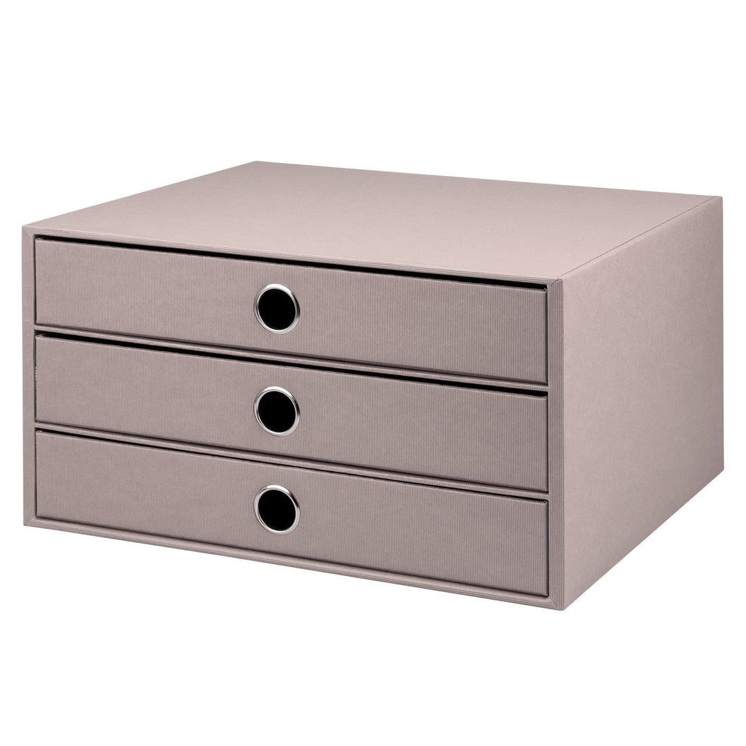 Rössler Papier 1524452493 - S.O.H.O. 3er Schubladenbox für DIN A4, mit Griffloch, Taupe, 343 x 250 x