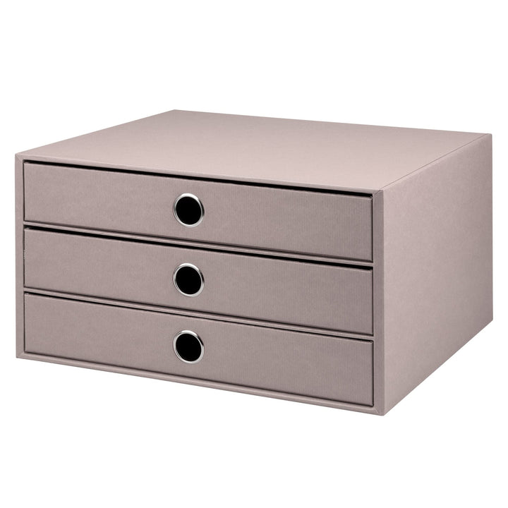 Rössler Papier 1524452493 - S.O.H.O. 3er Schubladenbox für DIN A4, mit Griffloch, Taupe, 343 x 250 x