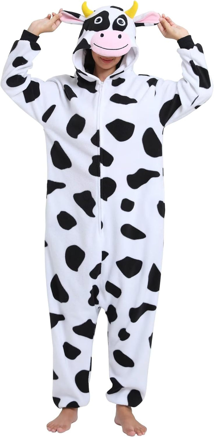 LABULA Onesie Tier Erwachsene Unisex Tieroutfit Cosplay Pyjamas Karneval kostüm L Kuh, L Kuh