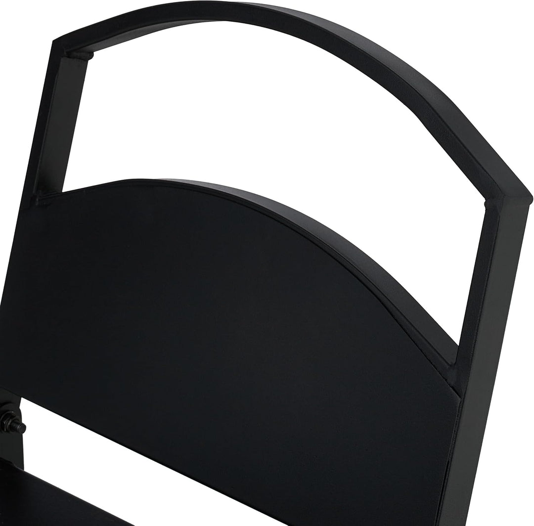 Relaxdays Kaminholzkorb, Metall, klappbarer Holztragekorb, HxBxT: 33 x 66 x 30,5 cm, Kaminholzhalter