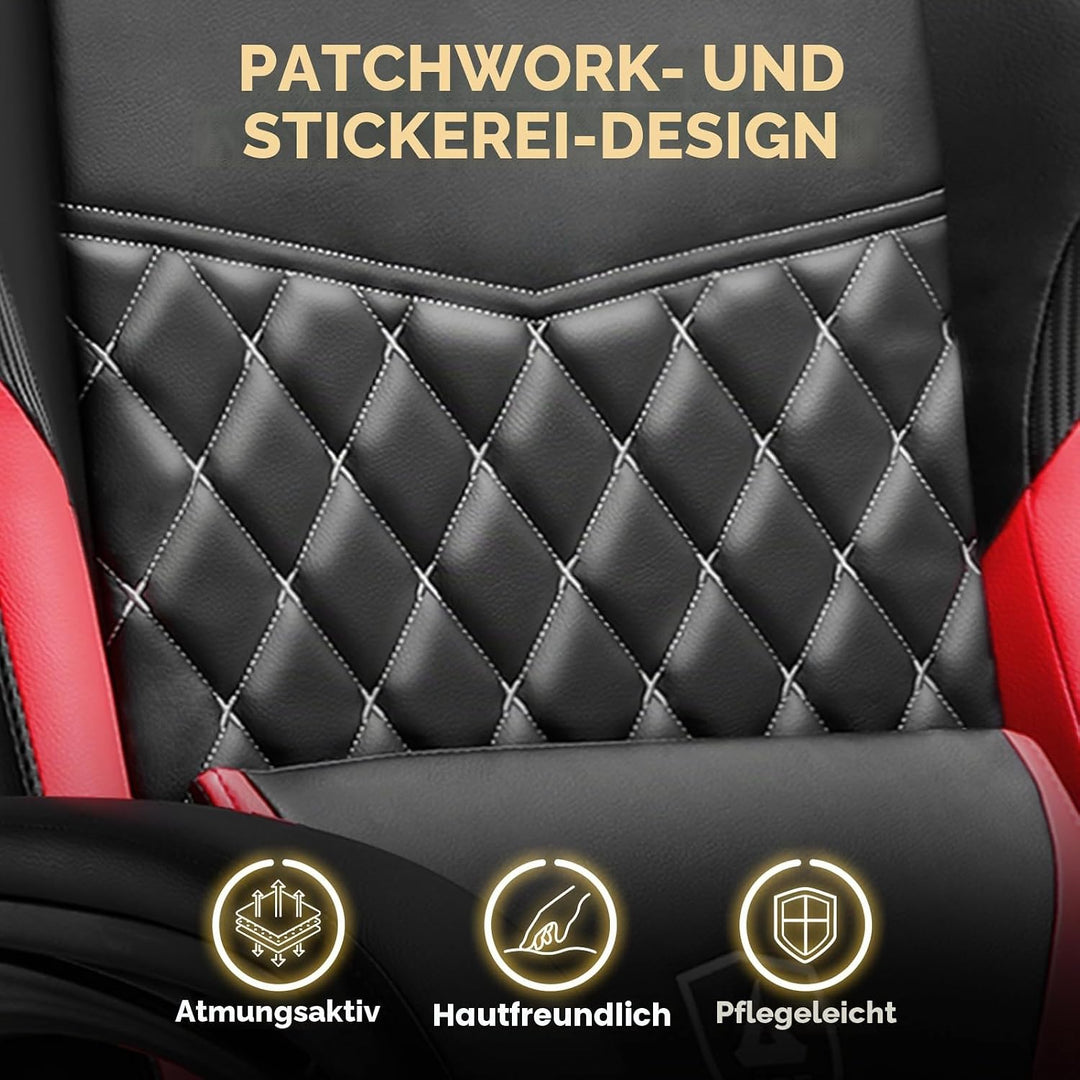 GTPLAYER Gaming Stuhl, Gaming Chair, Ergonomischer Höhenverstellbarer Bürostuhl, Zweckmässig für Win