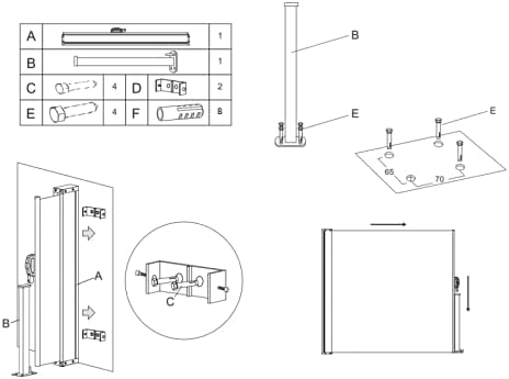 Grindi - Terasse Markise Windschutz Trennwand 160x300 Grau - Mistral Grau 160x300, Grau 160x300