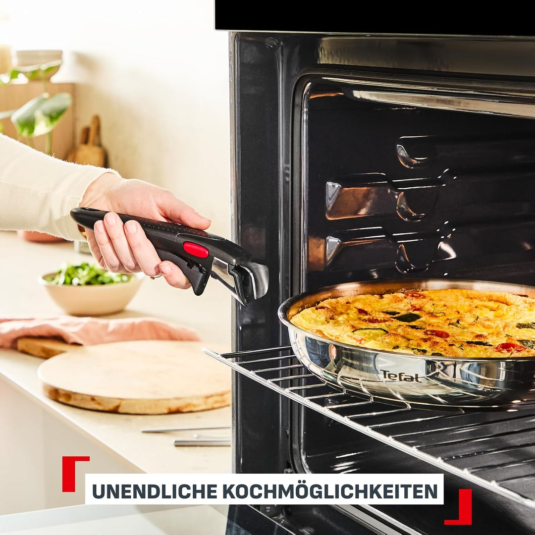 Tefal Ingenio Comfort Max 4-tlg. Pfannen-Set, extrastarker Boden, unversiegelt, platzsparend, Thermo