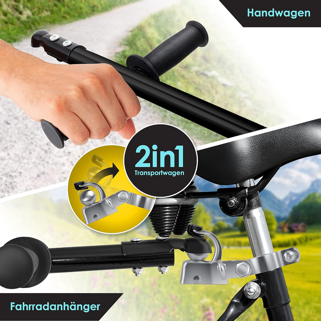 KESSER® Fahrradanhänger, Lastenanhänger, Handwagen mit Kupplung, Hochdeichsel, für Fahrrad Transport
