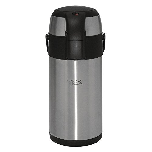 Olympia Pump-Action Airpot Thermoskanne, Edelstahl, mit schwingendem Tragegriff, 3 l