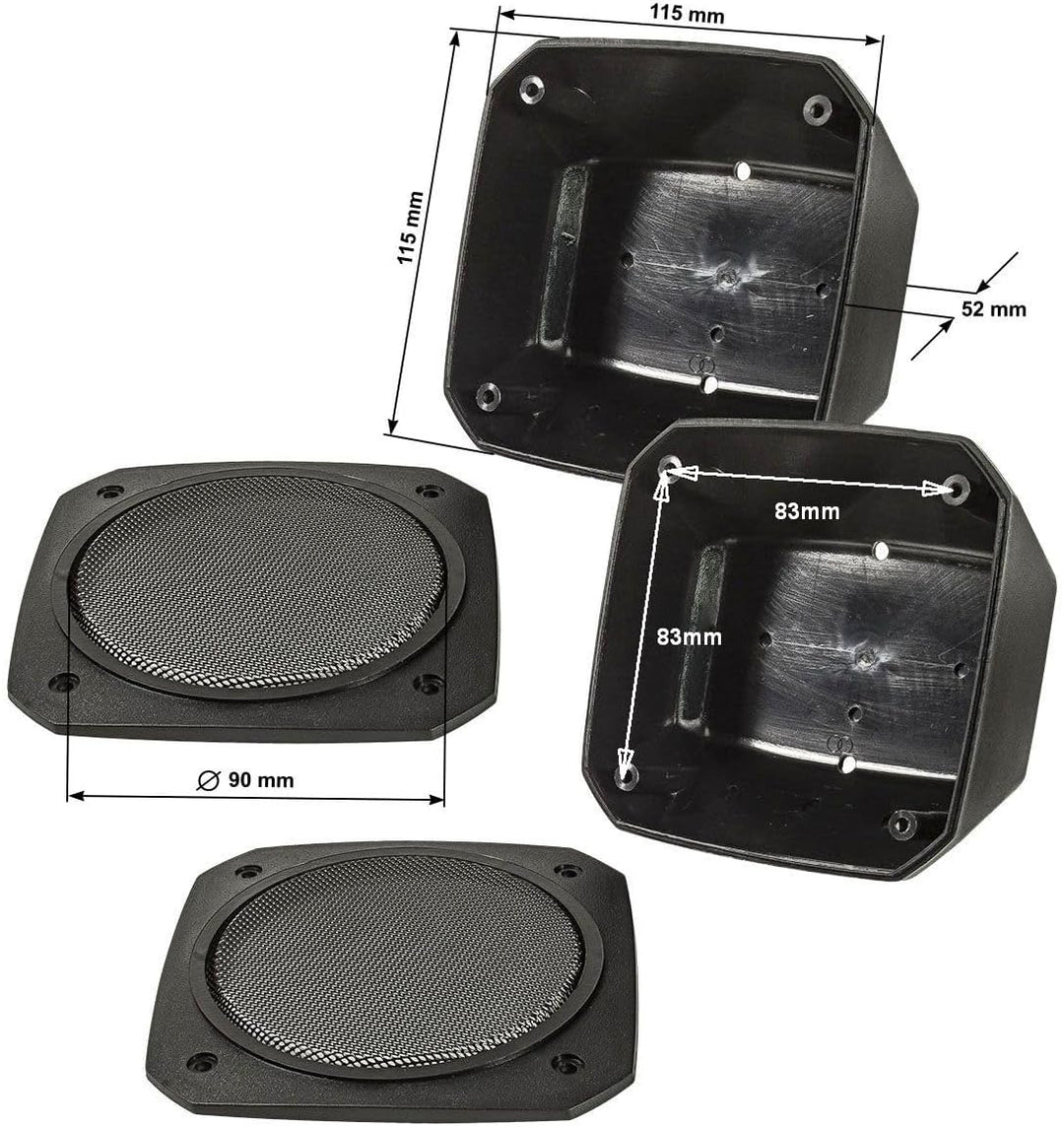 tomzz Audio 2800-017 Aufbau Lautsprecher Gehäuse für 100x100 mm DIN Lautsprecher Retro KFZ Boot LKW