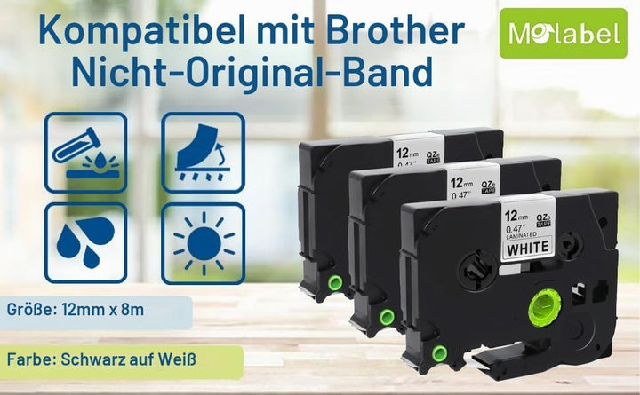 20er-Pack kompatible TZe-231 Schriftbänder für Brother TZe-231 / TZ-231, 12 mm (0,47 Zoll) laminiert