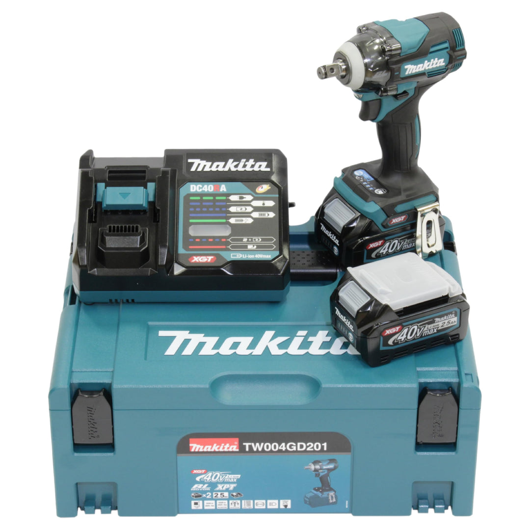 makita TW004GD201 Akku-Schlagschrauber 40V max. / 2,5 Ah, 2 Akkus + Ladegerät im MAKPAC mit 2 Akkus