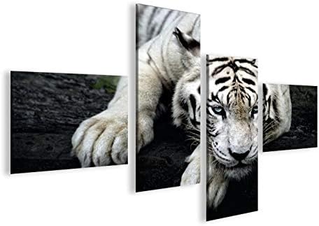 islandburner Bild Bilder auf Leinwand Bengalischer Tiger V2 4L XXL Poster Leinwandbild Wandbild Deko