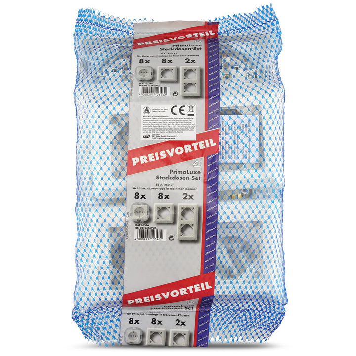 REV PrimaLuxe SET, Weiss, Steckdosen 8Stück Steckdosen 8Stück Sets, Steckdosen 8Stück Sets