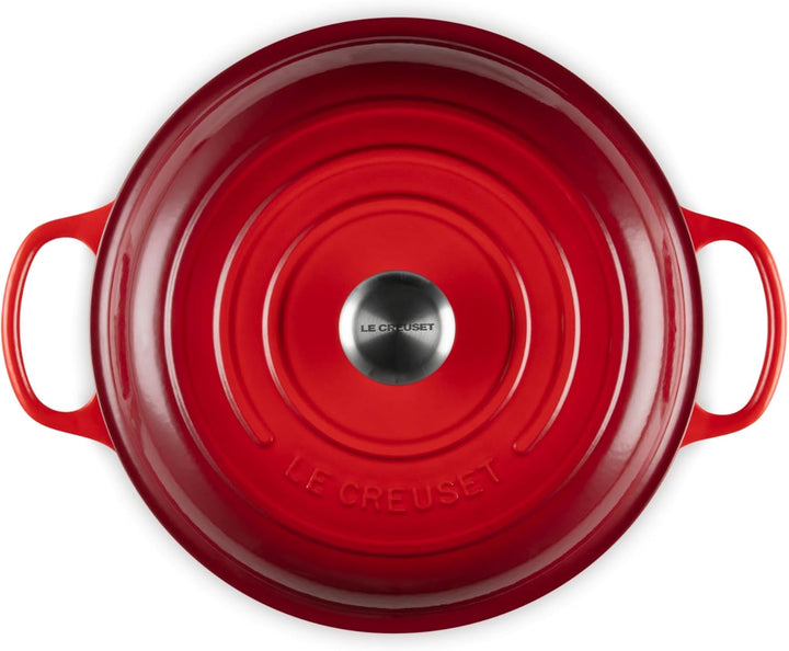 Le Creuset Signature Gusseisen Gourmet-Profitopf, Rund, Ø 30 cm, 3,5 l, Für alle Herdarten inkl. Ind
