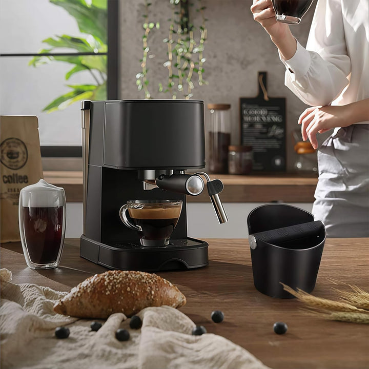 Abklopfbehälter für Siebträger, Knock Box Abklopfbehälter Kaffeesatz, Abschlagbehälter für Siebträge
