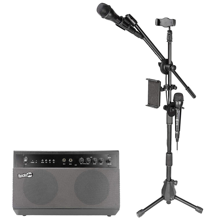 RockJam Premium Performer 100-Watt-Bluetooth-Karaoke-Maschine & PA-System mit zwei Karaoke-Mikrofone
