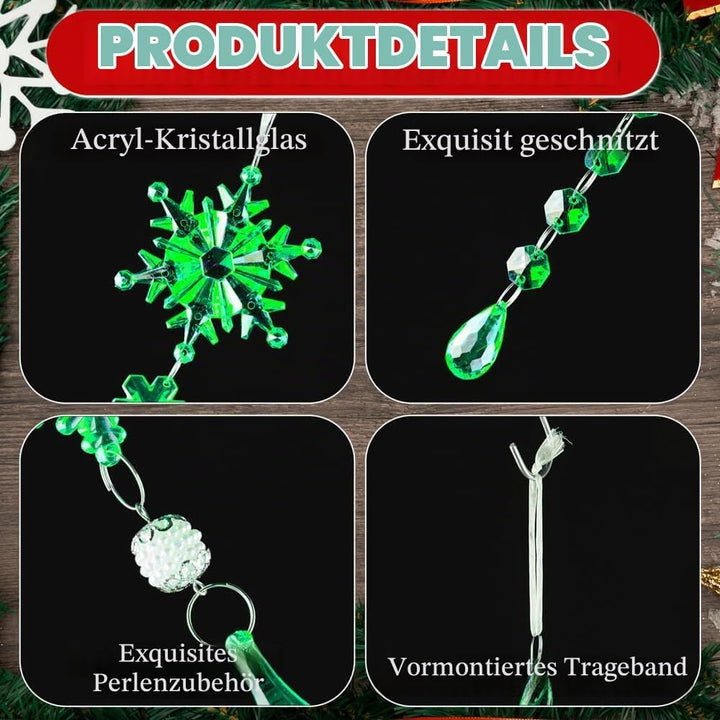 Lanpn 26 Stück Weihnachten Dekoration Kristall Christbaumschmuck Anhänger, Acryl Schneeflocken Eisza