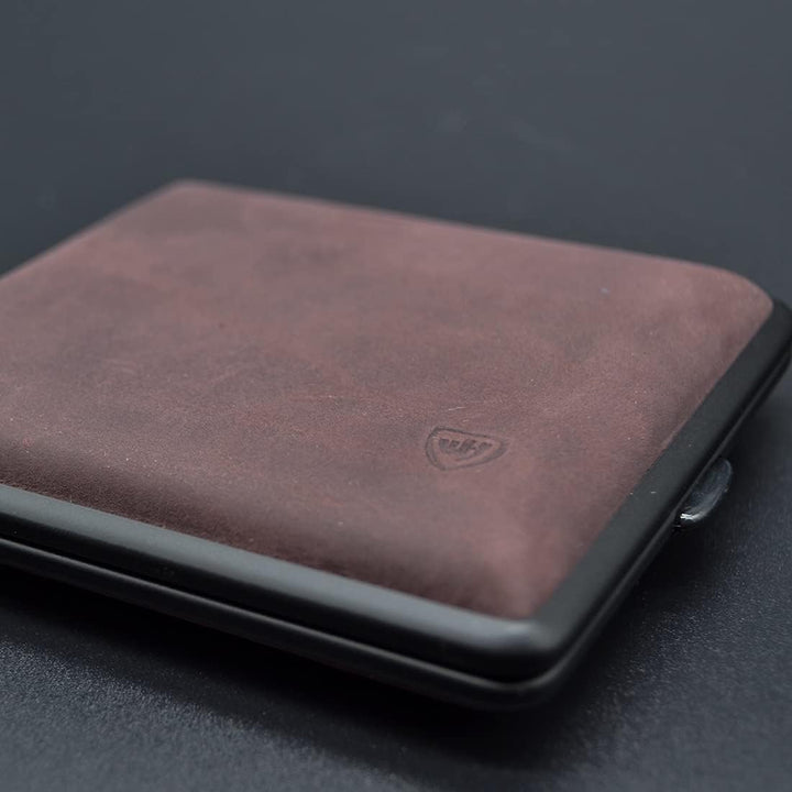 Zigarettenetui Echtleder, Handmade in Germany, Bordeauxrot, 85mm - Etui, Zigarettenbox, Bordeaux