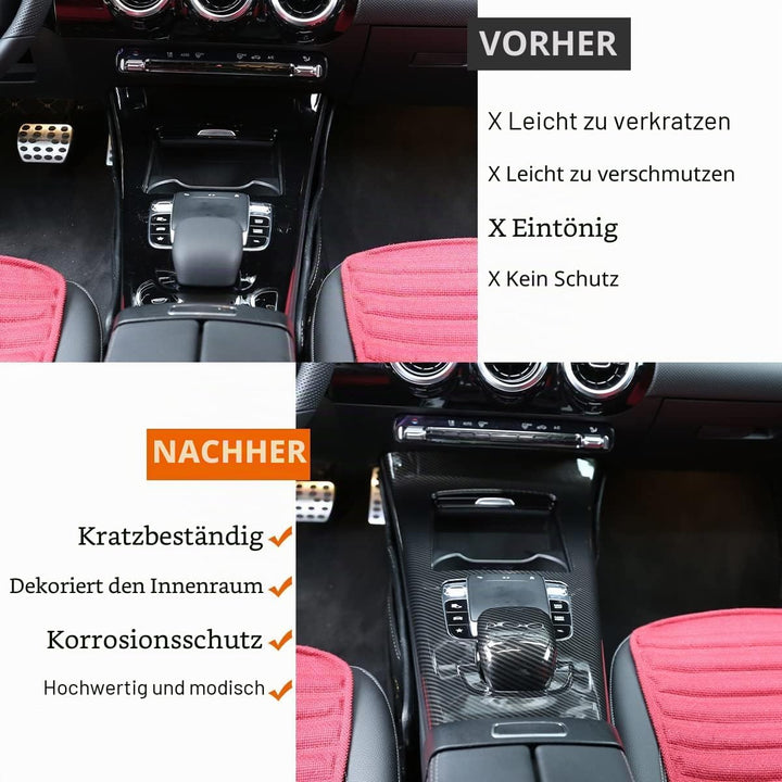 DIYUCAR Kohlefaser-Stil ABS Auto Mittelkonsole Schutz Rahmen Verkleidung für Benz A Klasse W177 2019