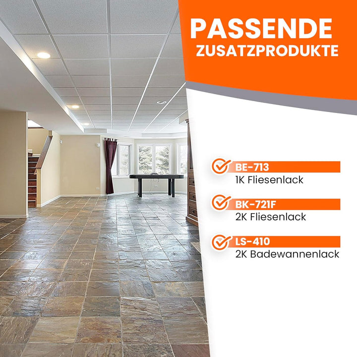 Fliesenreiniger Konzentrat 5l + Bürste + Fasertuch - Steinreiniger innen &amp; aussen Betonreiniger, Bau