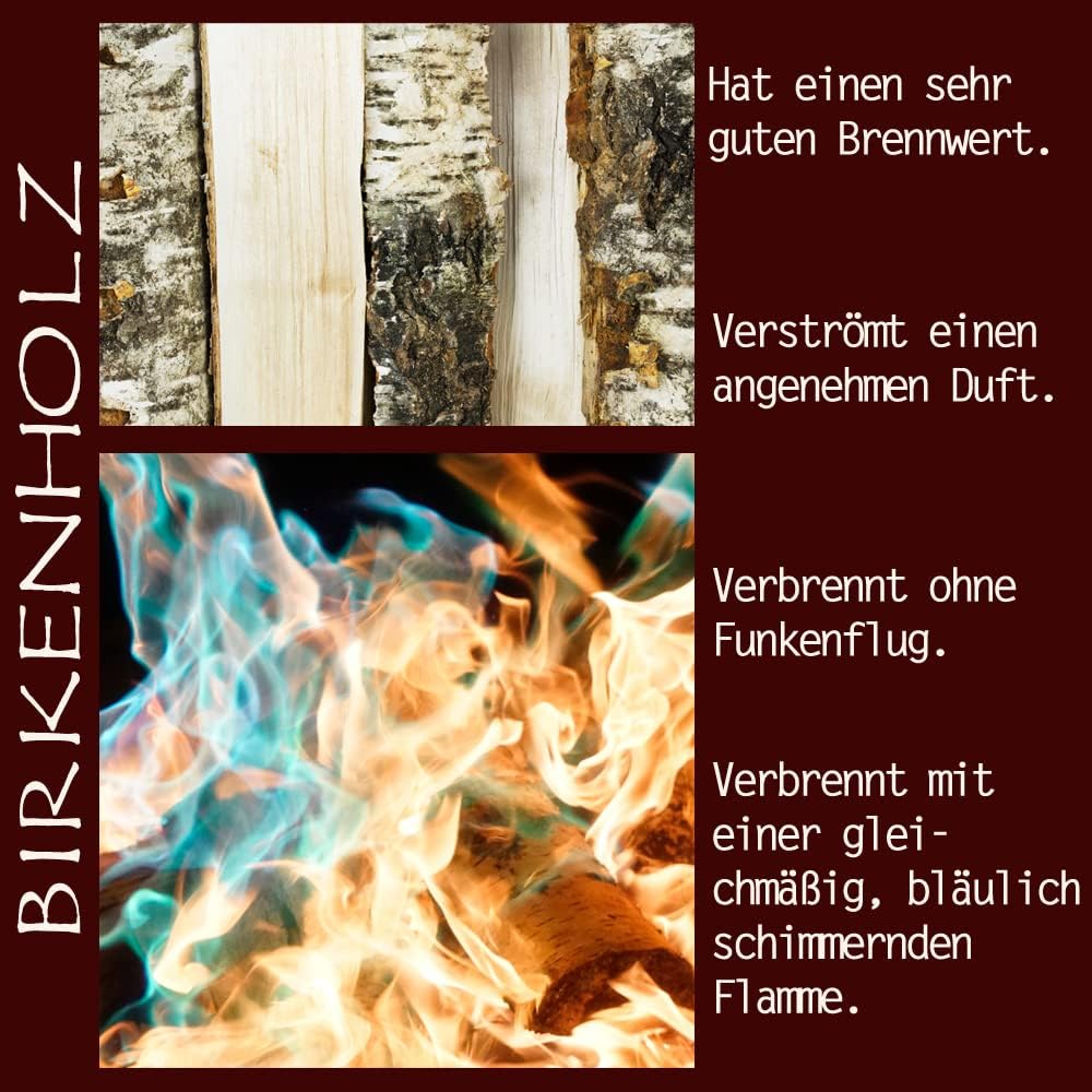 Brennholz Kaminholz Birkenholz Holz 15 kg Birke Für Ofen und Kamin Kaminofen Feuerschale Grill Feuer