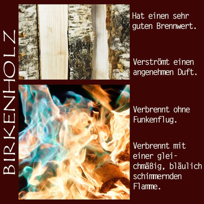 Brennholz Kaminholz Birkenholz Holz 15 kg Birke Für Ofen und Kamin Kaminofen Feuerschale Grill Feuer