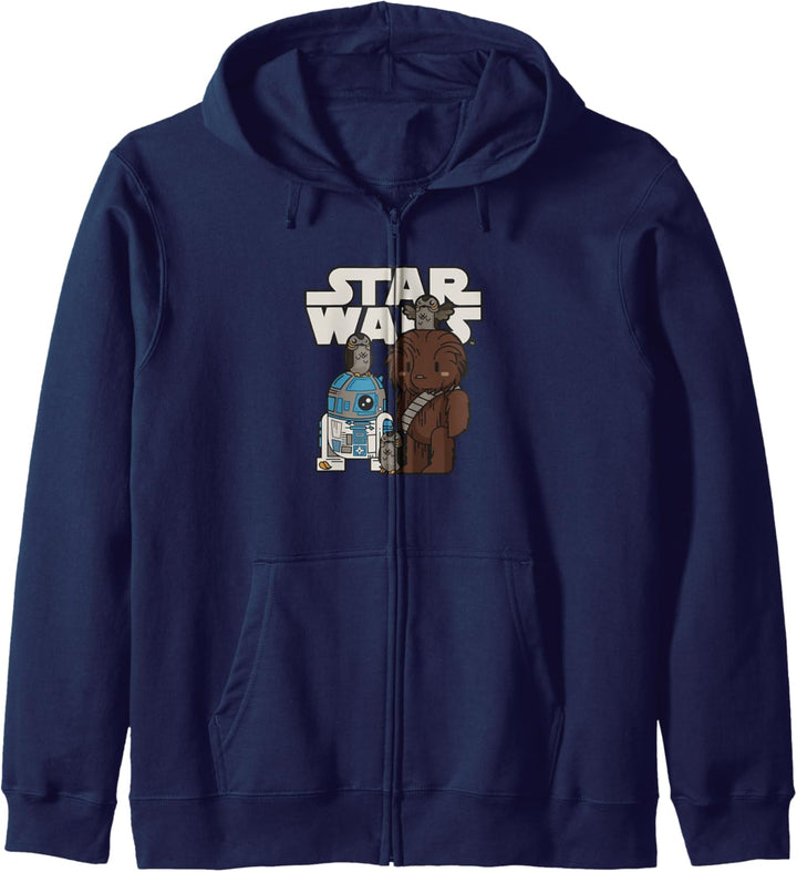 Star Wars Last Jedi R2-D2 Porgs Chewie Cutie Cartoon Kapuzenjacke