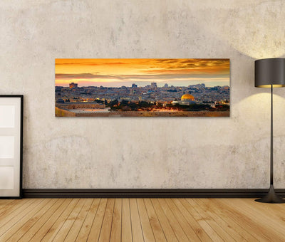 Bild Bilder auf Leinwand Panorama der Jerusalemer Altstadt Israel Wandbild Poster Leinwandbild SWR 1