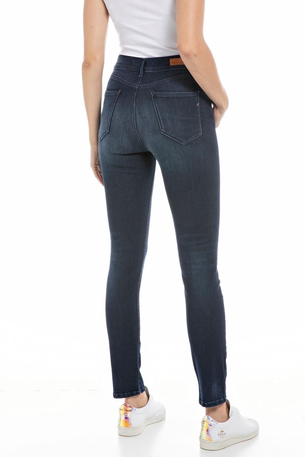 Replay Damen Jeans Mjla Slim-Fit mit Power Stretch 25W / 30L Dark Blue 007, 25W / 30L Dark Blue 007
