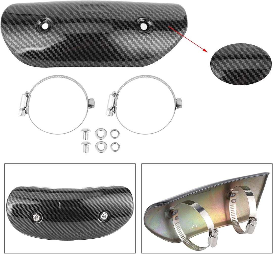 Auspuff Hitzeschutzblech,KIMISS Motorrad-Auspuff-Hitzeschild-Schutzabdeckung Edelstahl Universelles