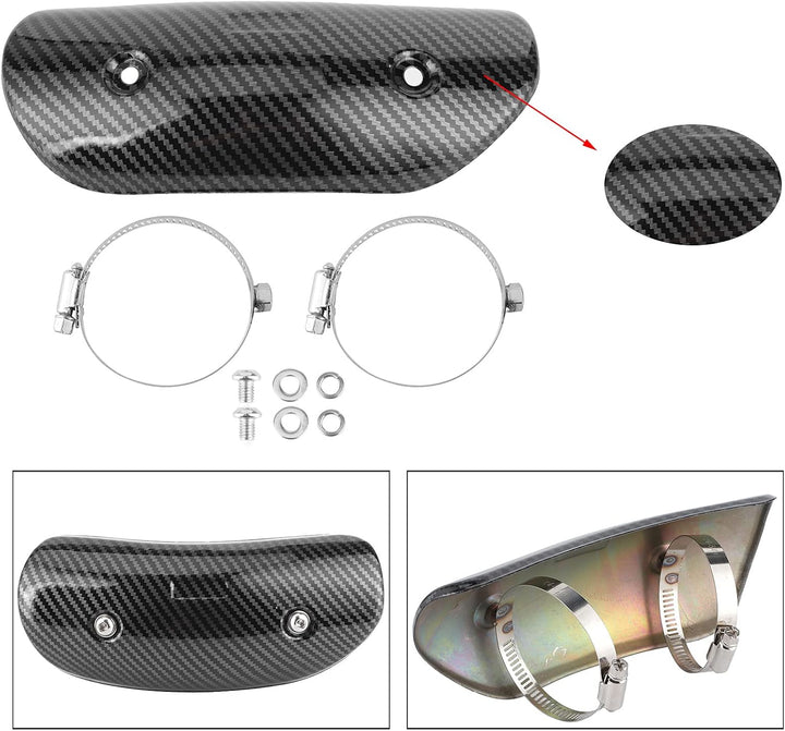 Auspuff Hitzeschutzblech,KIMISS Motorrad-Auspuff-Hitzeschild-Schutzabdeckung Edelstahl Universelles