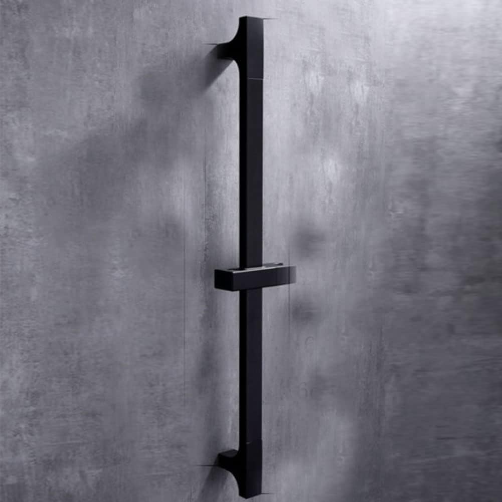 Schwarze Duschstange, Hoopever Edelstahl Badezimmer Schieberstange, Höhenverstellbar Winkel Einstell