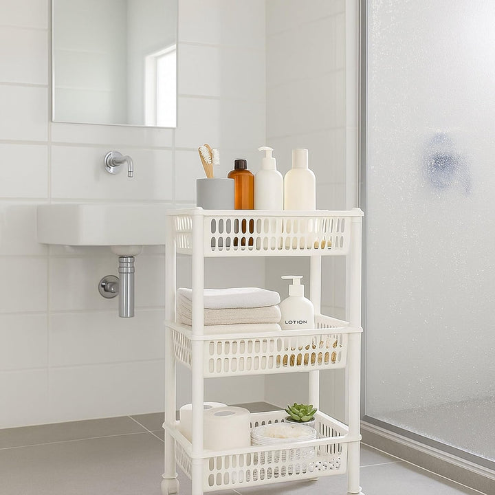 Plast Team Öko-Trolley mit 3 Körben, weiss, Einheitsgrösse Einheitsgrösse Weiss, Einheitsgrö&#x