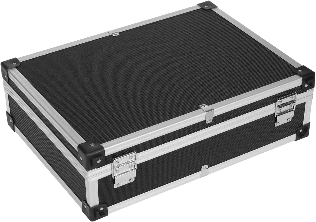 anndora Werkzeugkoffer 70101 Werkzeugkiste 42,5 x 30,5 x 12,5 cm abschliessbar - Schwarz Aluminium,