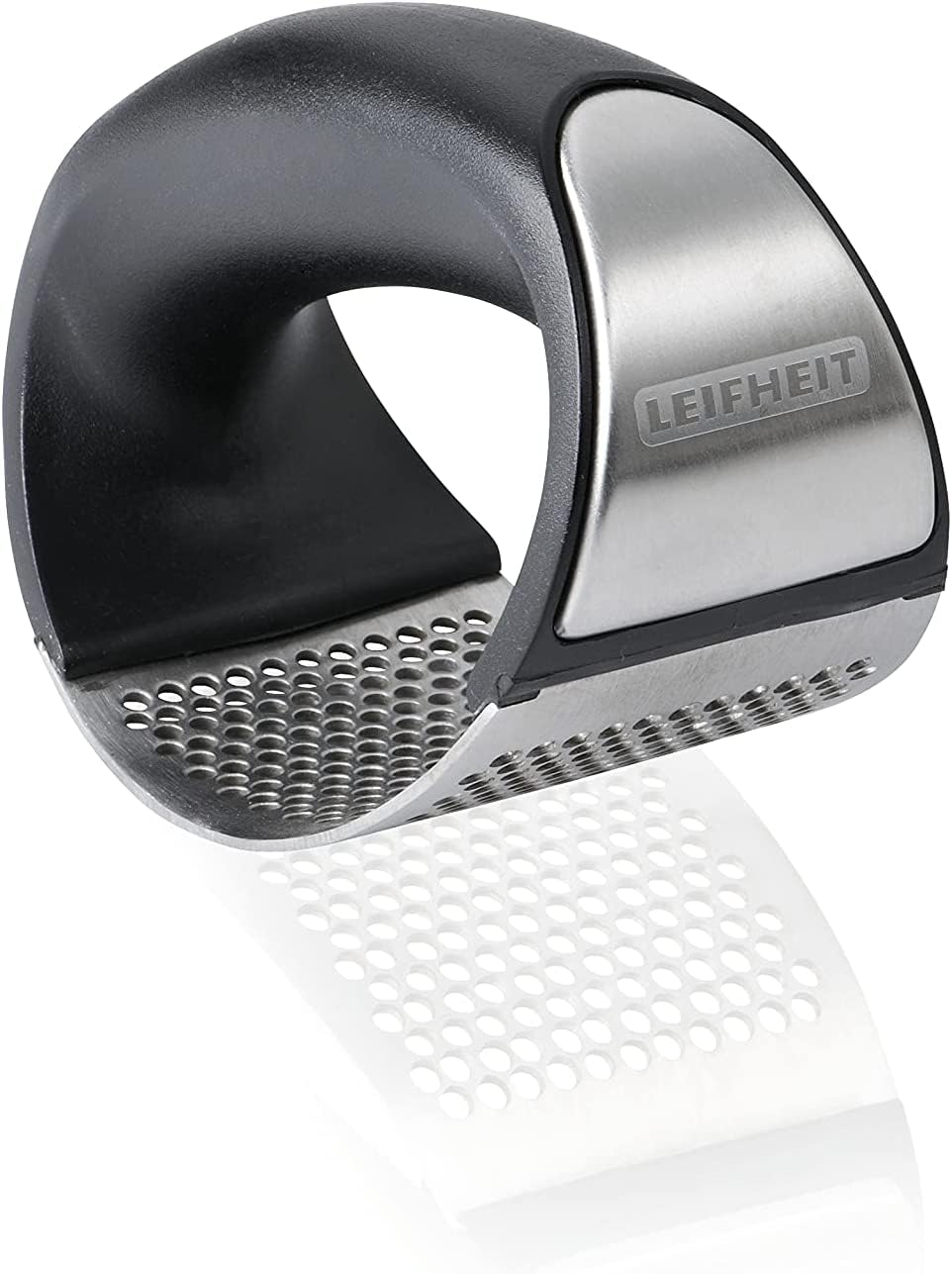 Leifheit Knobi King®, Knoblauchpresse, Knoblauchwippe aus rostfreiem Edelstahl, spülmaschinenfest, g